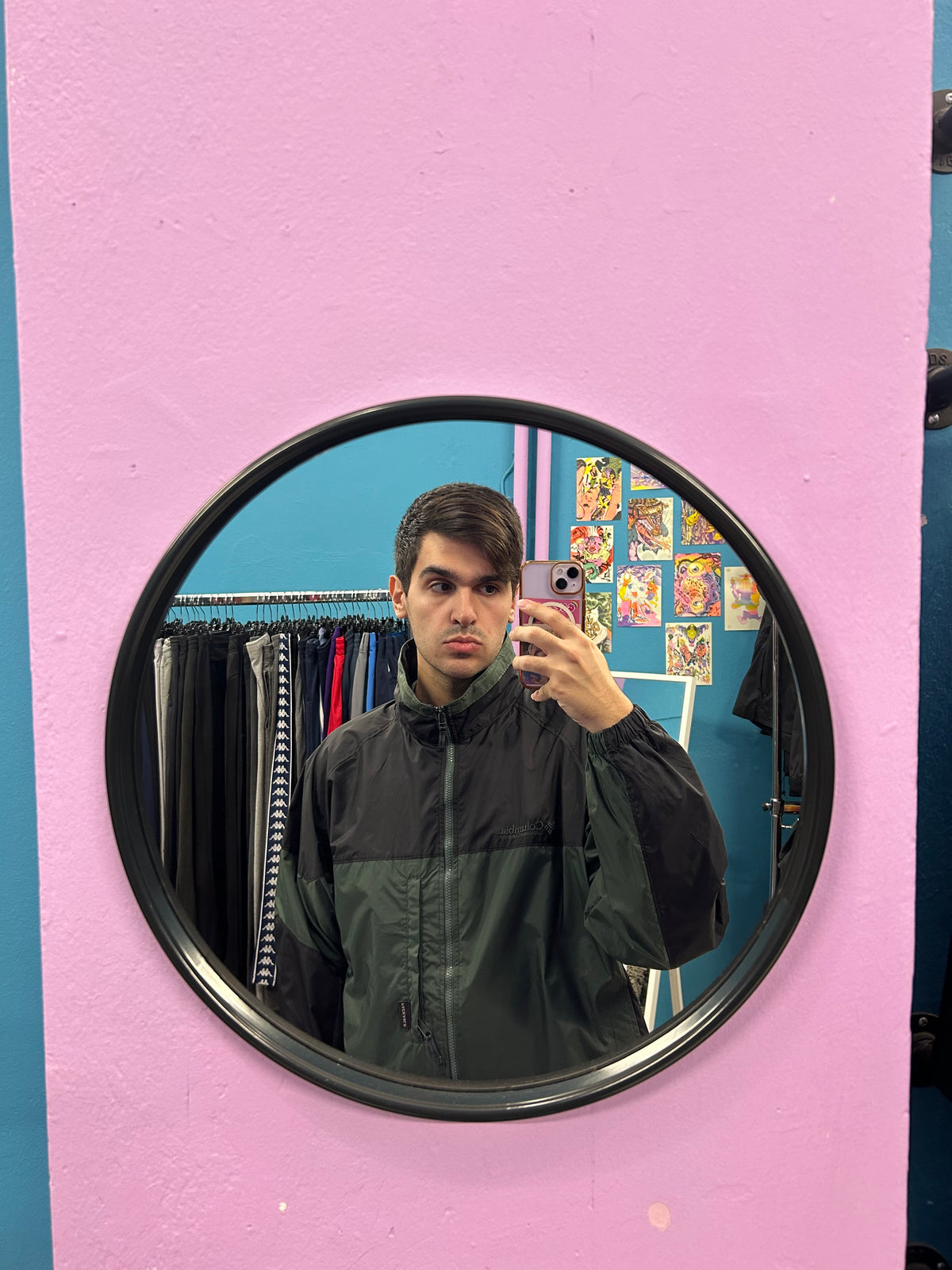 Columbia 00's Forest Green and Black Waterproof Windbreaker