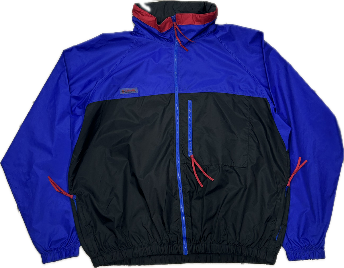Columbia 90's Blue Red and Black Retro Windbreaker