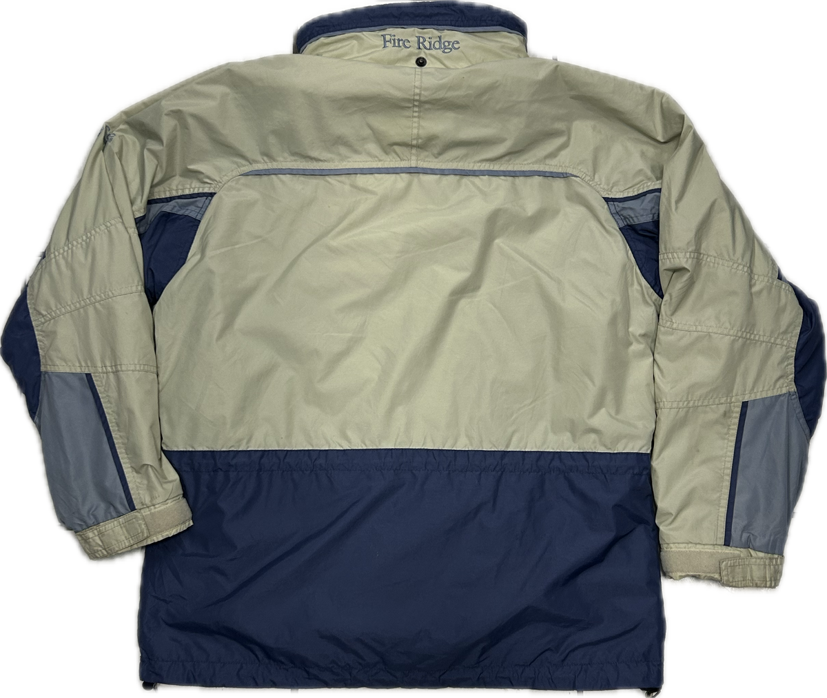 Columbia 00's 2-in-1 Beige and Blue Heavy Waterproof Jacket with Removable Fleece Interior